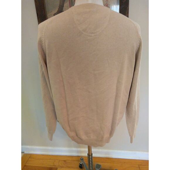 FYNCH-HATTON SUPERSOFT COTTON Men's L V Neck Tan Sweater Jumper - Picture 6 of 12